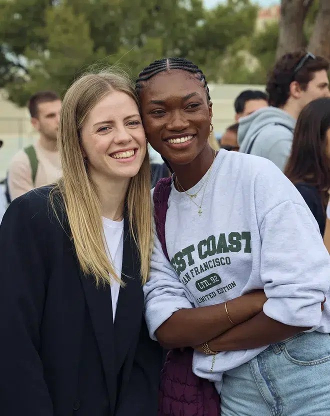 Female students on the campus of the ECE engineering school in Marseille